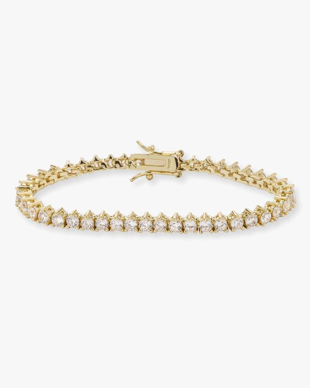 NEW MELINDA MARIA women's not your basic diamondettes tennis bracelet in gold